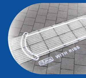 Durex With Ribs sidewalk advertisement