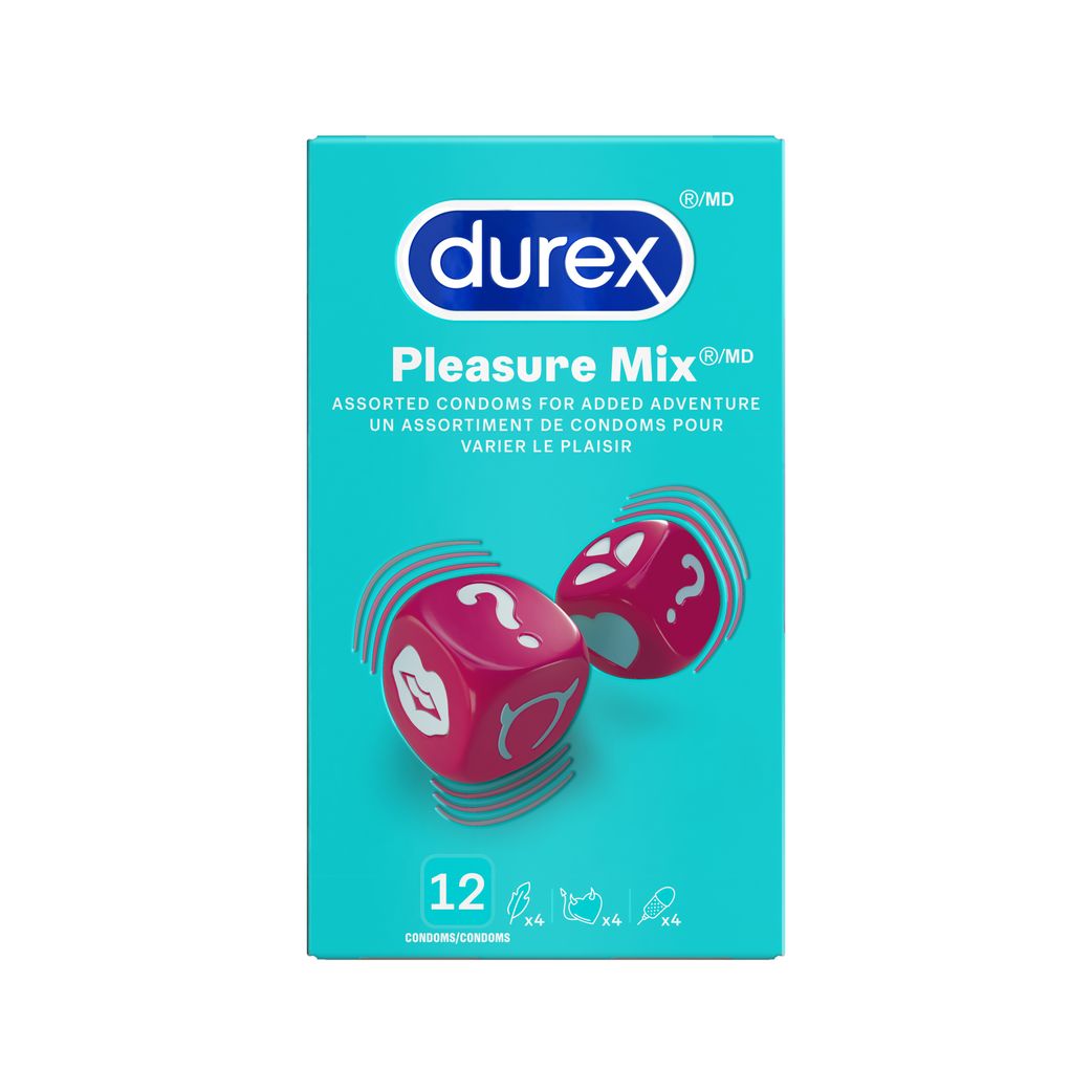 packshot of Durex Pleasure Mix condoms, 12 pack