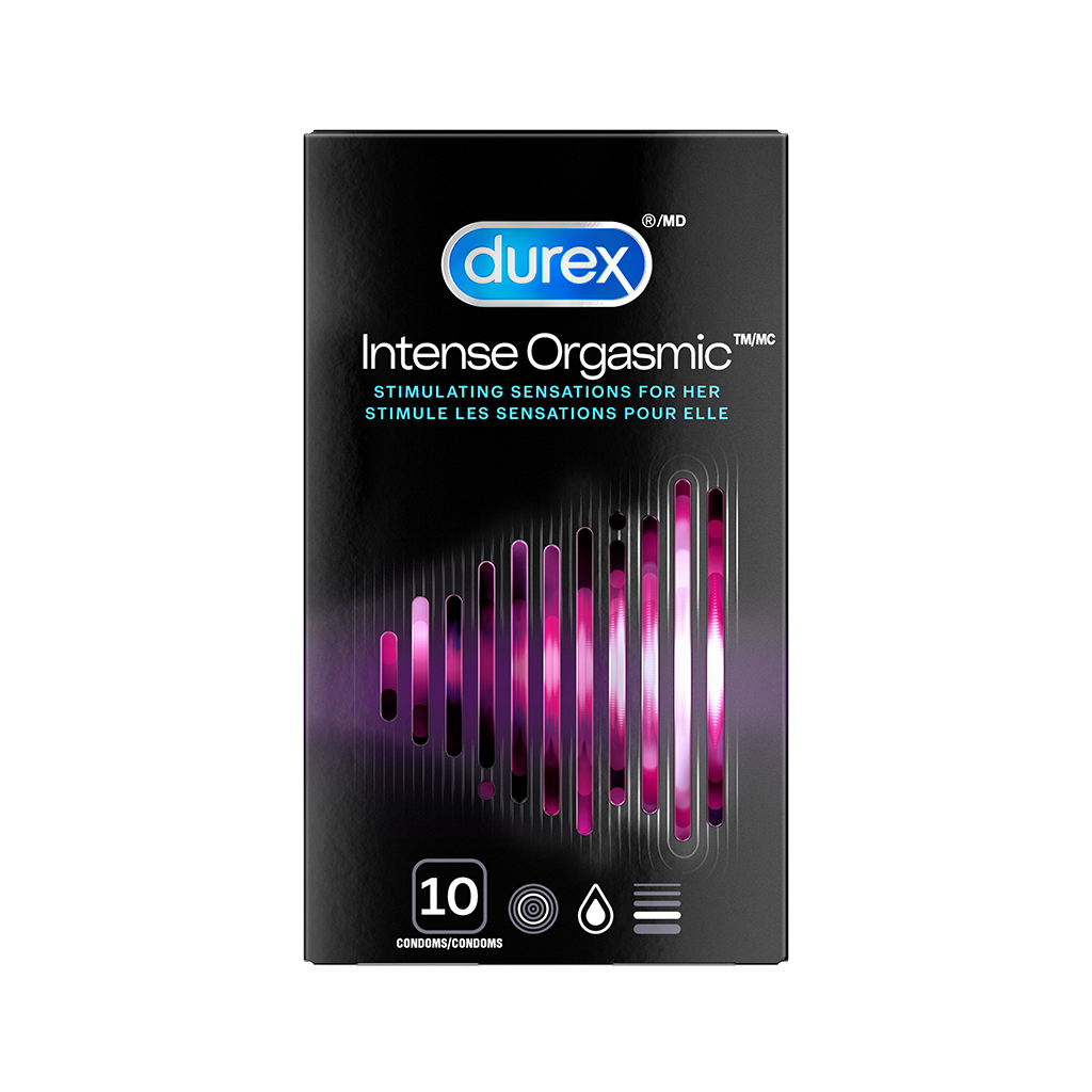 packshot of Durex Intense Orgasmic condoms, 10 pack