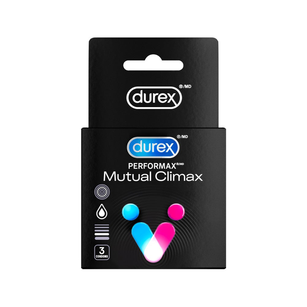 packshot of Durex Mutual Climax condoms, 3 pack