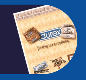 Page de destination du site Web de Durex en 1996