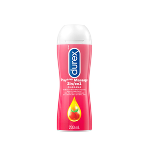Durex Play 2-in-1 Guarana lube is displayed in a bottle