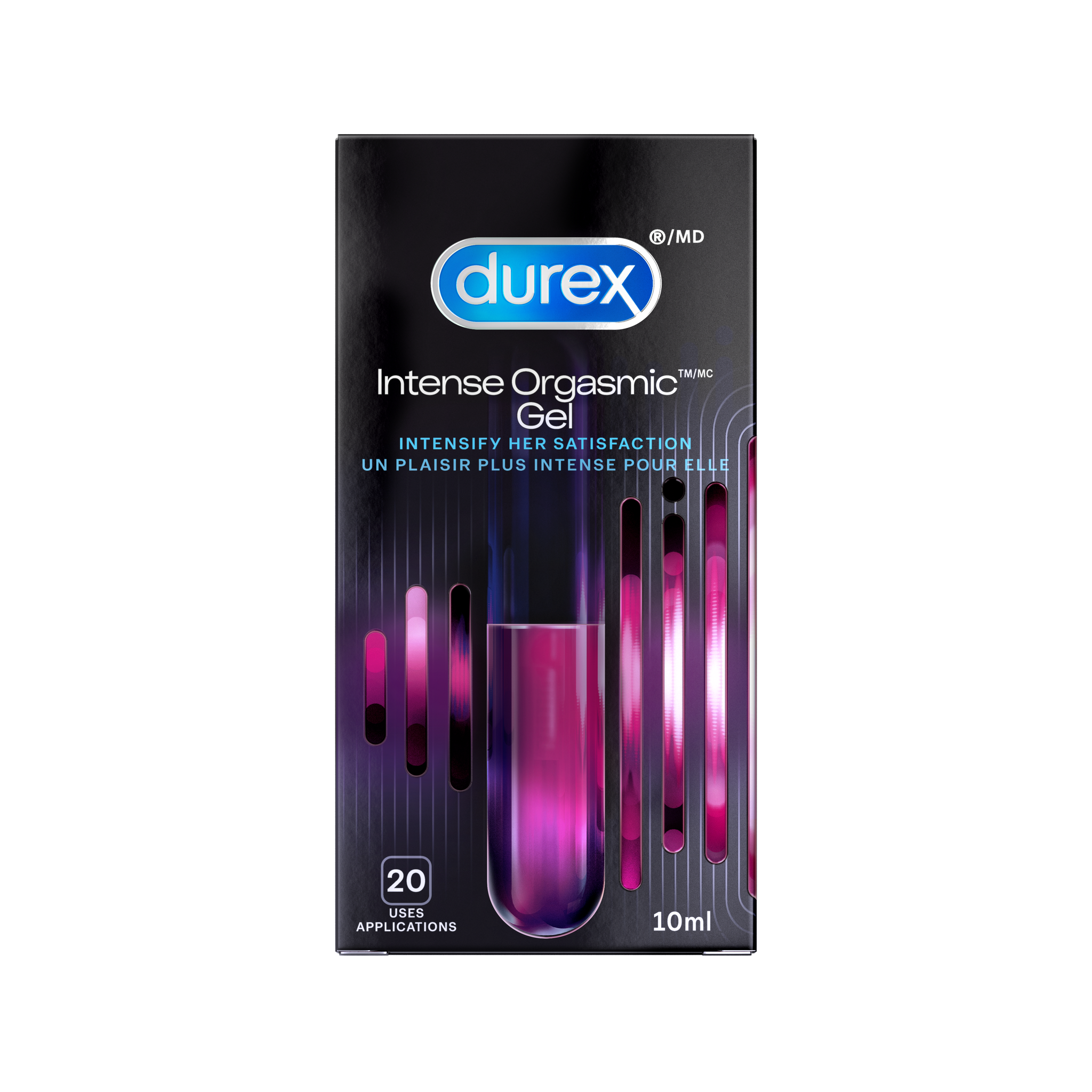 EN Packaged Durex intense gel/ FR Le gel Durex Intense Orgasmic dans son emballage.