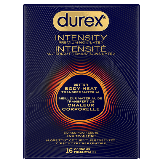 Durex Intensité Premium, condoms sans latex, paquet de 16