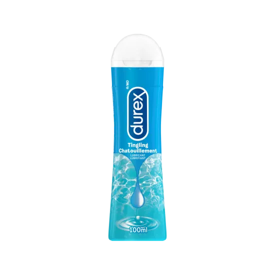 EN Durex tingle lube bottle’s side profile./ Profil de la bouteille de lubrifiant Durex Chatouillement.