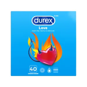 Packaged Durex Thin Love condoms.