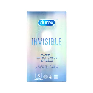 Condom Durex Invisible, très grand, paquet de 8
